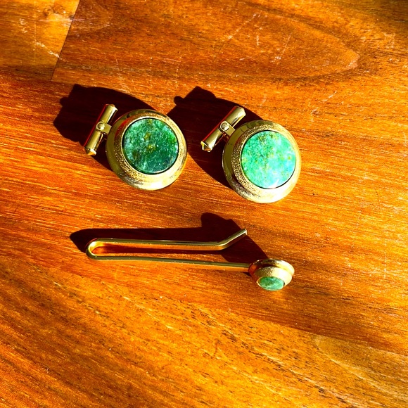 Christian Dior cufflinks with tie clip - Picture 1 of 2